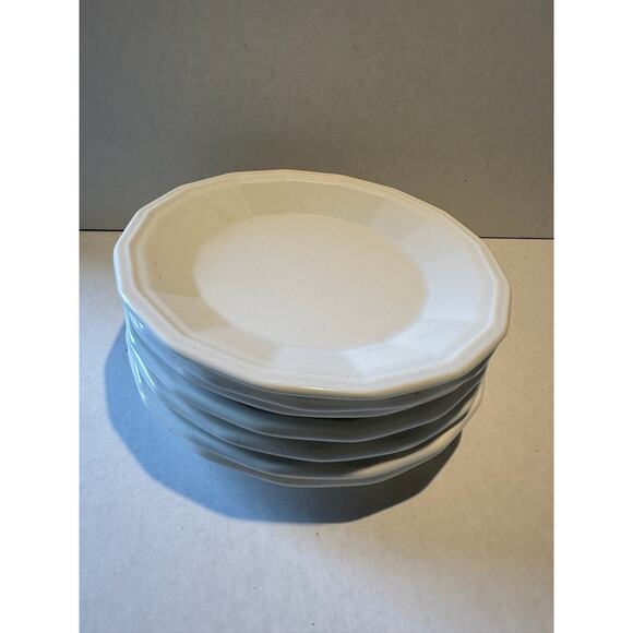 Homer Laughlin set of 8 vintage small plates Colonial white or Dover - Picture 1 of 3